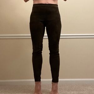 Vince suede ankle zip leggings dark brown size L